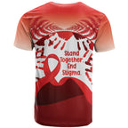 Red Ribbon Day New Zealand T Shirt Stand Together End Stigma NZ Fern
