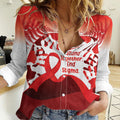 Red Ribbon Day New Zealand Women Casual Shirt Stand Together End Stigma NZ Fern