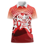 Red Ribbon Day New Zealand Women Polo Shirt Stand Together End Stigma NZ Fern