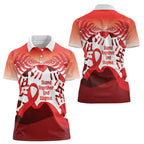 Red Ribbon Day New Zealand Women Polo Shirt Stand Together End Stigma NZ Fern