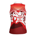 Red Ribbon Day New Zealand Women Sleeveless Polo Shirt Stand Together End Stigma NZ Fern