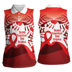 Red Ribbon Day New Zealand Women Sleeveless Polo Shirt Stand Together End Stigma NZ Fern