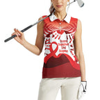 Red Ribbon Day New Zealand Women Sleeveless Polo Shirt Stand Together End Stigma NZ Fern