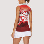 Red Ribbon Day New Zealand Women Sleeveless Polo Shirt Stand Together End Stigma NZ Fern