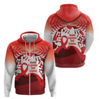 Red Ribbon Day New Zealand Zip Hoodie Stand Together End Stigma NZ Fern