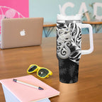 Aotearoa Manaia NZ Maori Silver Fern Tumbler With Handle