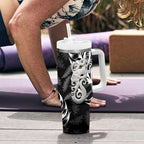Aotearoa Manaia NZ Maori Silver Fern Tumbler With Handle