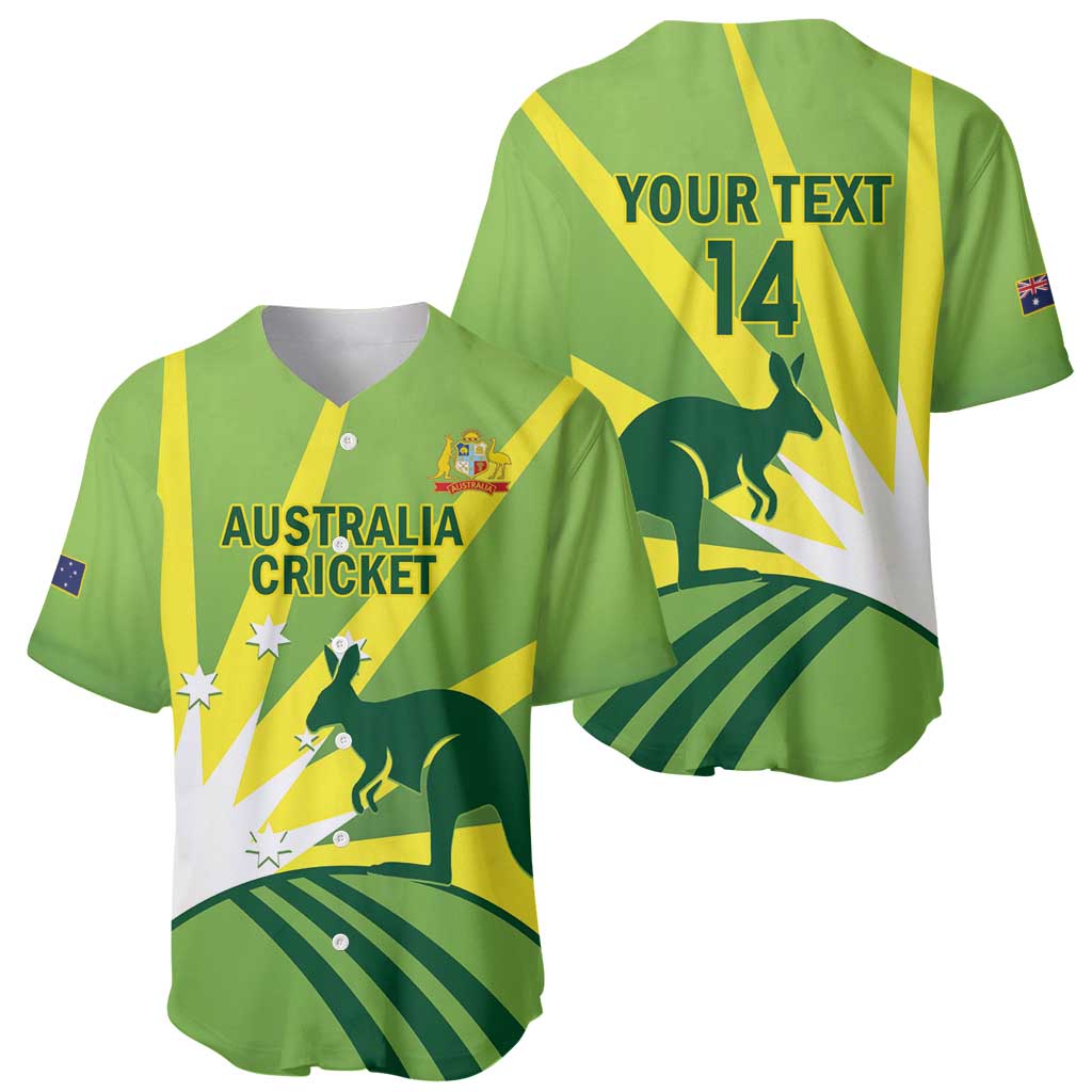 Custom Australia Cricket Baseball Jersey Go Champions Aussies