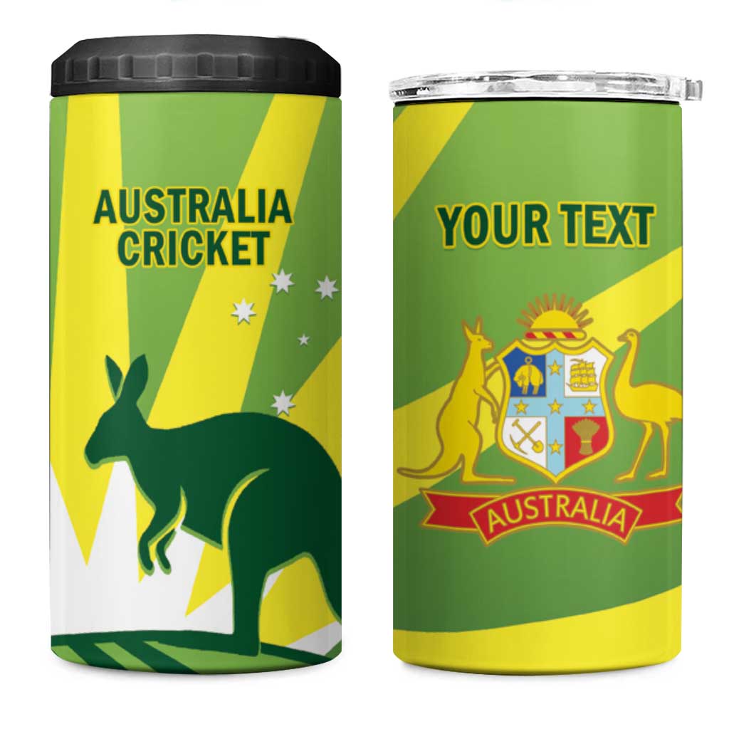 Custom Australia Cricket 4 in 1 Can Cooler Tumbler Go Champions Aussies