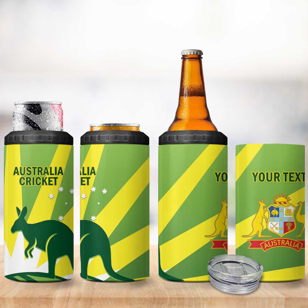 Custom Australia Cricket 4 in 1 Can Cooler Tumbler Go Champions Aussies
