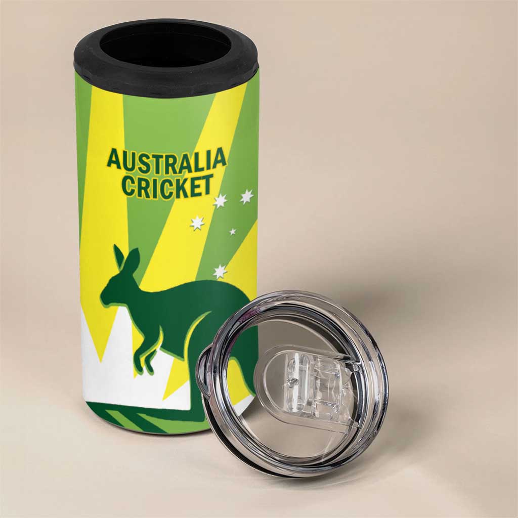 Custom Australia Cricket 4 in 1 Can Cooler Tumbler Go Champions Aussies