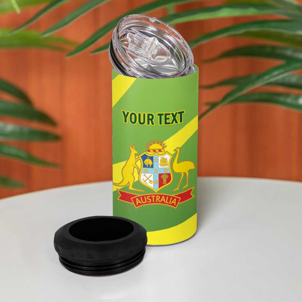 Custom Australia Cricket 4 in 1 Can Cooler Tumbler Go Champions Aussies