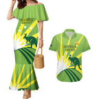Custom Australia Cricket Couples Matching Mermaid Dress and Hawaiian Shirt Go Champions Aussies