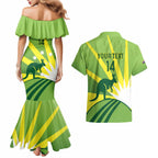 Custom Australia Cricket Couples Matching Mermaid Dress and Hawaiian Shirt Go Champions Aussies