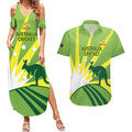 Custom Australia Cricket Couples Matching Summer Maxi Dress and Hawaiian Shirt Go Champions Aussies
