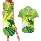Custom Australia Cricket Couples Matching Summer Maxi Dress and Hawaiian Shirt Go Champions Aussies