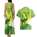 Custom Australia Cricket Couples Matching Tank Maxi Dress and Hawaiian Shirt Go Champions Aussies