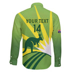 Custom Australia Cricket Family Matching Off Shoulder Maxi Dress and Hawaiian Shirt Go Champions Aussies
