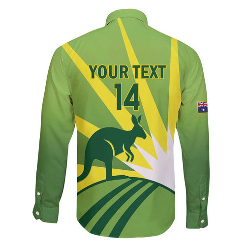 Custom Australia Cricket Family Matching Short Sleeve Bodycon Dress and Hawaiian Shirt Go Champions Aussies
