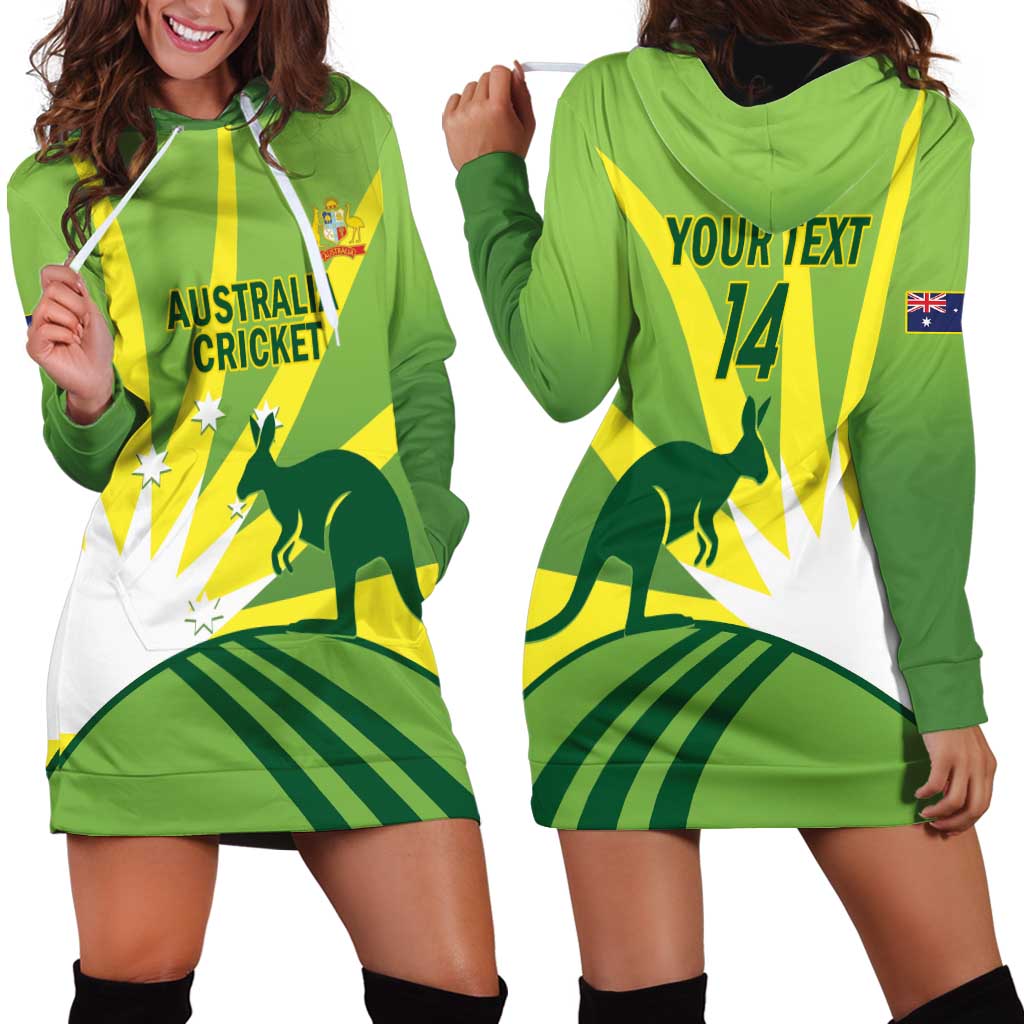 Custom Australia Cricket Hoodie Dress Go Champions Aussies