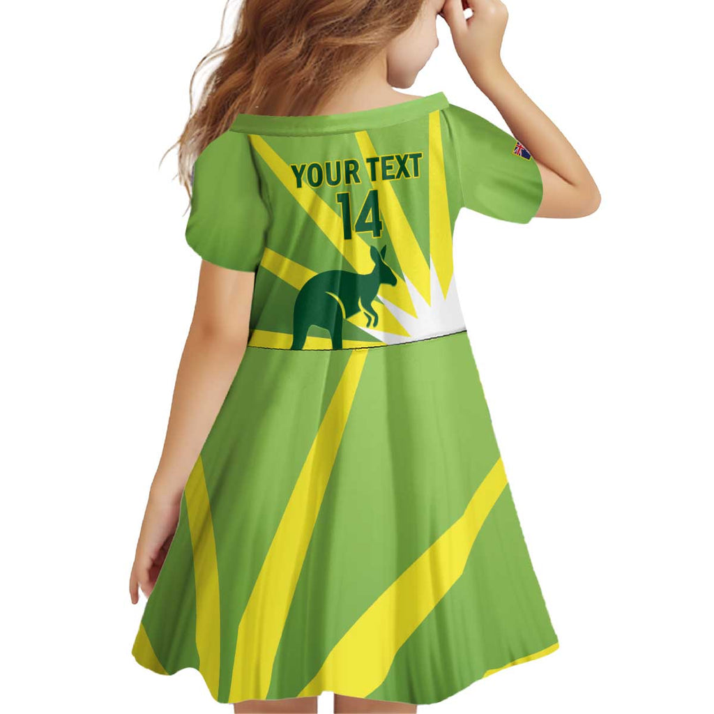 Custom Australia Cricket Kid Short Sleeve Dress Go Champions Aussies