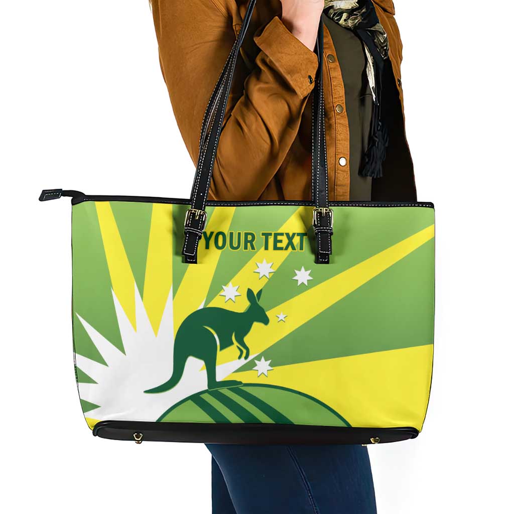 Custom Australia Cricket Leather Tote Bag Go Champions Aussies
