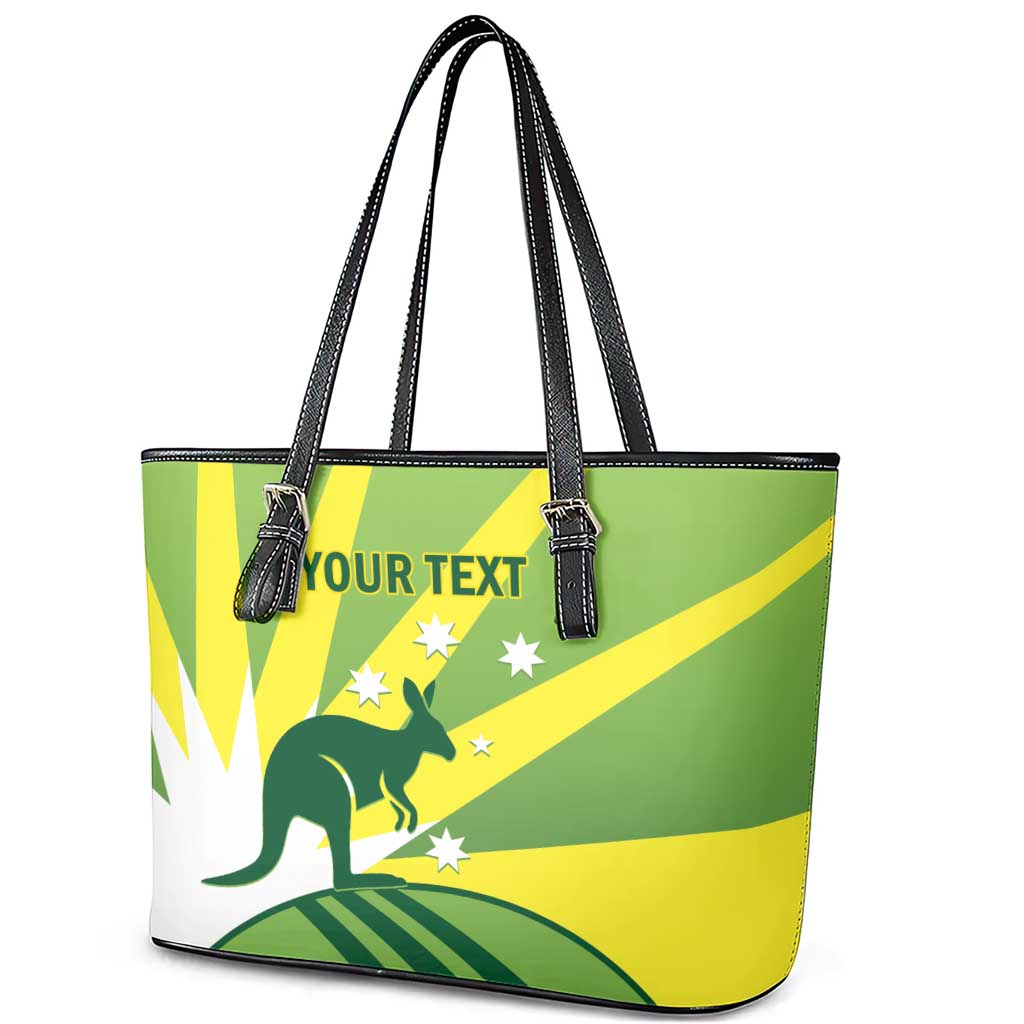 Custom Australia Cricket Leather Tote Bag Go Champions Aussies