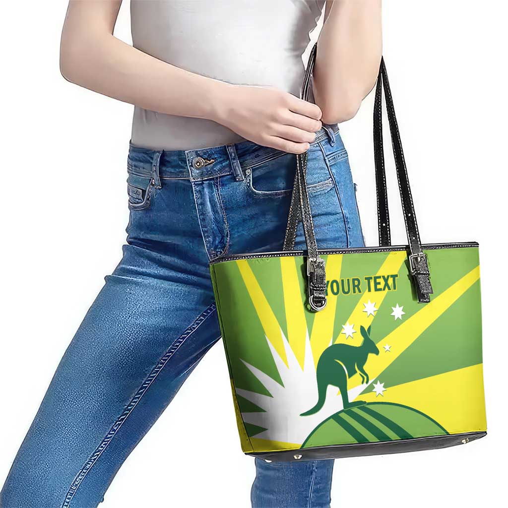 Custom Australia Cricket Leather Tote Bag Go Champions Aussies