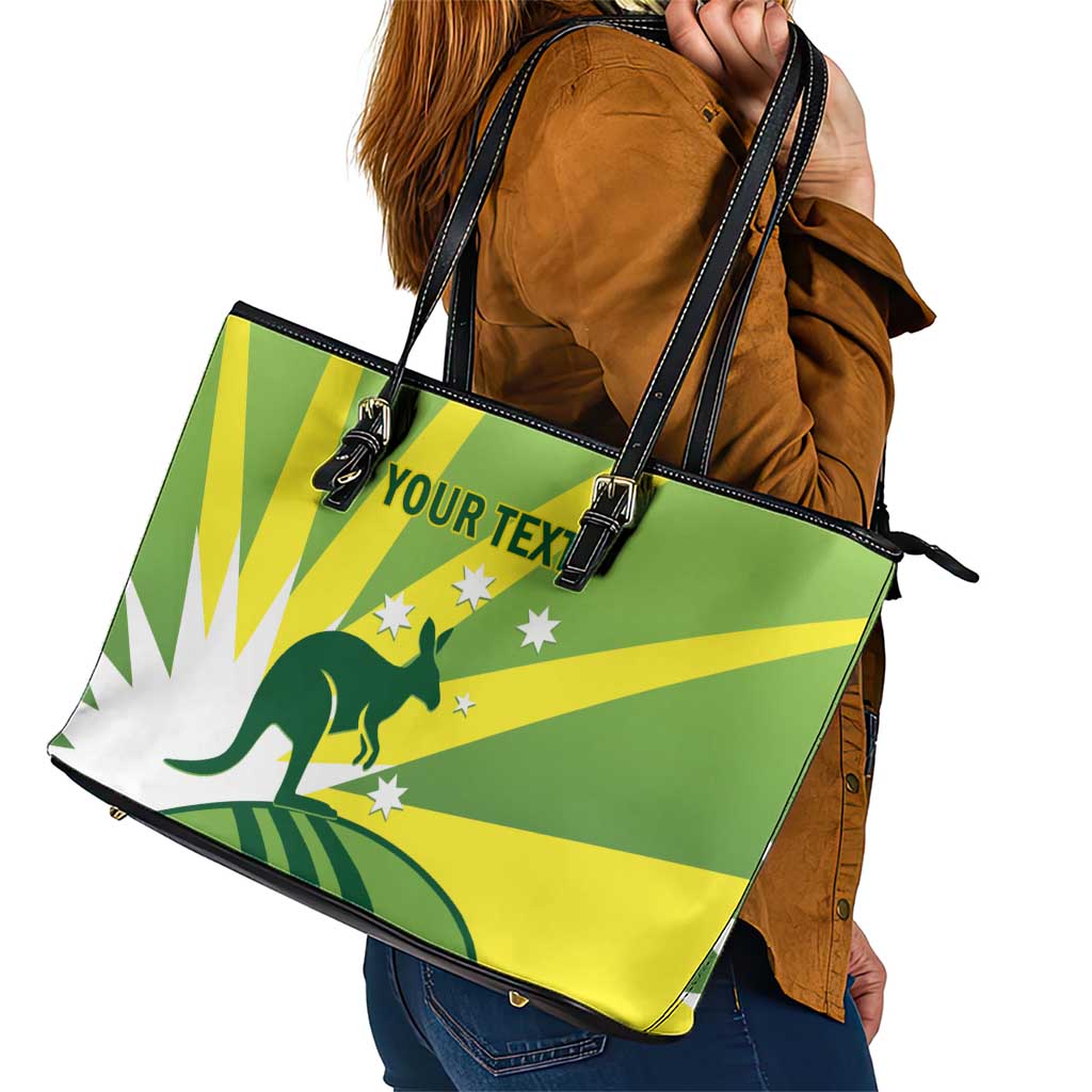 Custom Australia Cricket Leather Tote Bag Go Champions Aussies