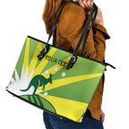 Custom Australia Cricket Leather Tote Bag Go Champions Aussies