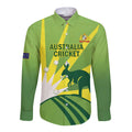 Custom Australia Cricket Long Sleeve Button Shirt Go Champions Aussies