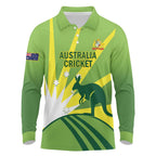 Custom Australia Cricket Long Sleeve Polo Shirt Go Champions Aussies