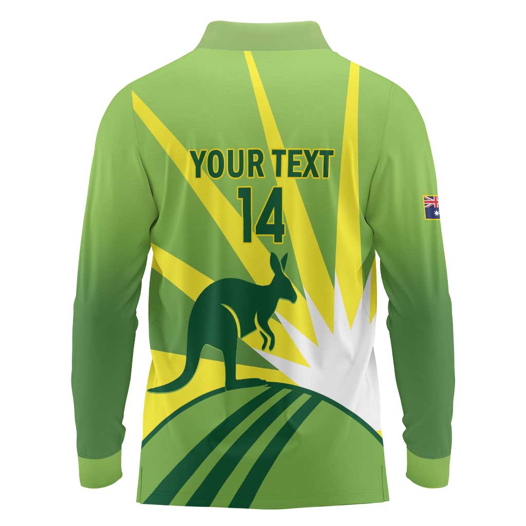 Custom Australia Cricket Long Sleeve Polo Shirt Go Champions Aussies