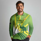 Custom Australia Cricket Long Sleeve Polo Shirt Go Champions Aussies