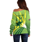 Custom Australia Cricket Off Shoulder Sweater Go Champions Aussies