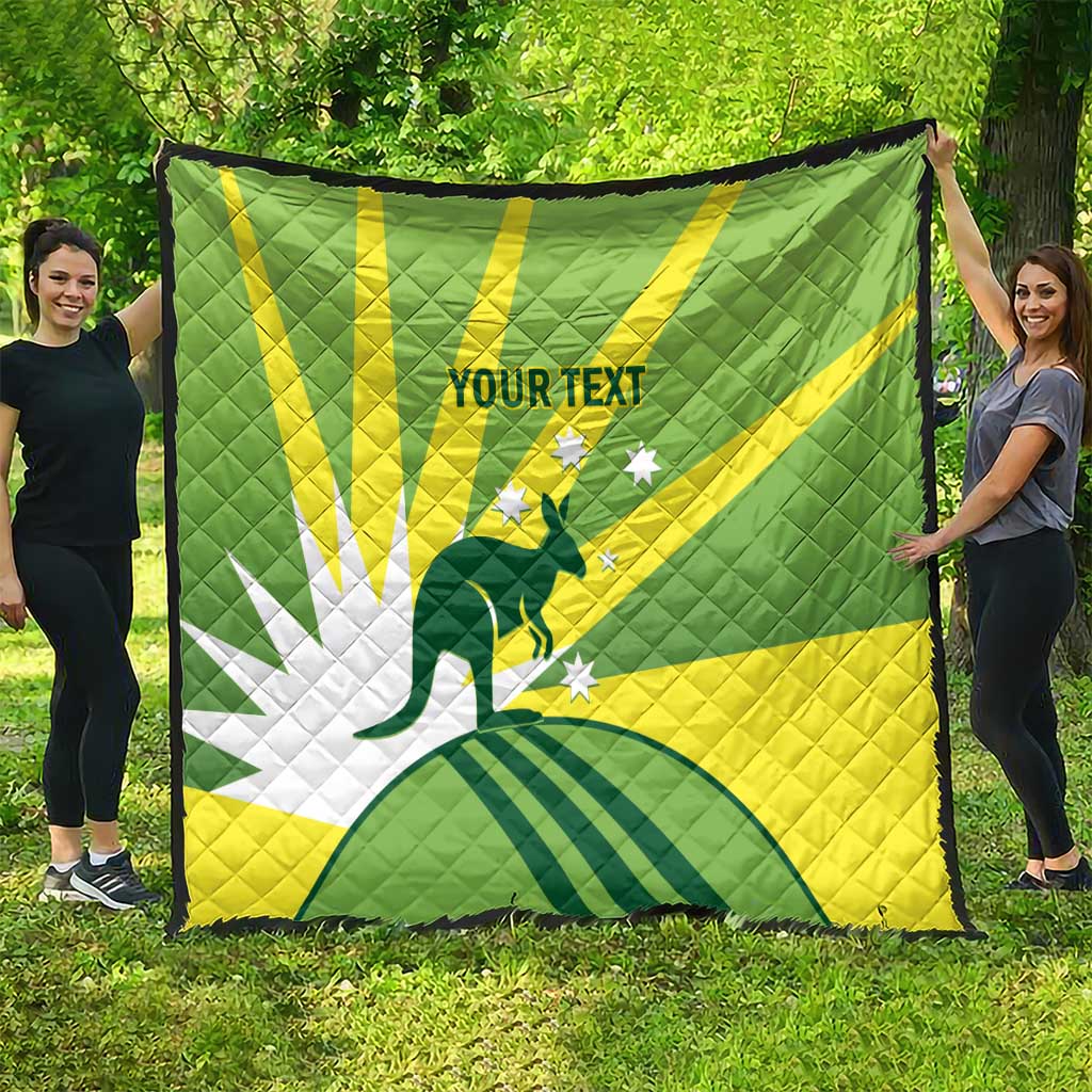 Custom Australia Cricket Quilt Go Champions Aussies
