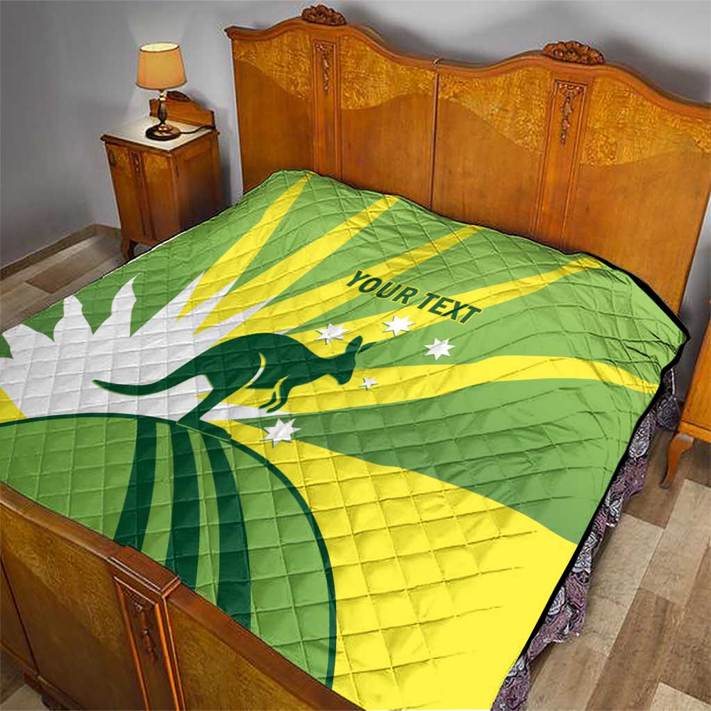 Custom Australia Cricket Quilt Go Champions Aussies