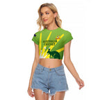Custom Australia Cricket Raglan Cropped T Shirt Go Champions Aussies
