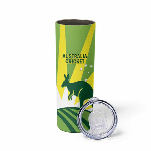 Custom Australia Cricket Skinny Tumbler Go Champions Aussies