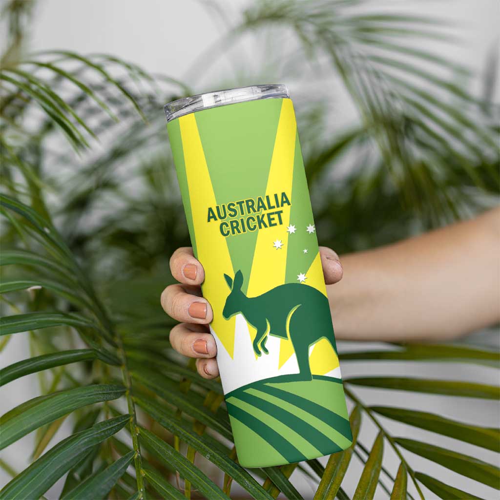 Custom Australia Cricket Skinny Tumbler Go Champions Aussies