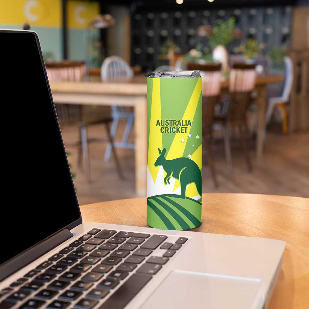 Custom Australia Cricket Skinny Tumbler Go Champions Aussies