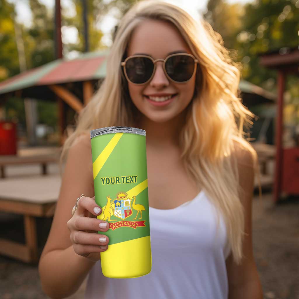 Custom Australia Cricket Skinny Tumbler Go Champions Aussies