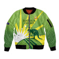 Custom Australia Cricket Sleeve Zip Bomber Jacket Go Champions Aussies