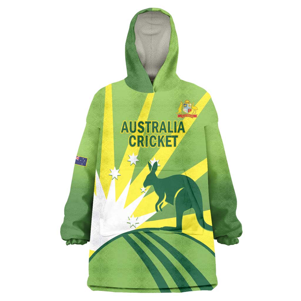 Custom Australia Cricket Wearable Blanket Hoodie Go Champions Aussies