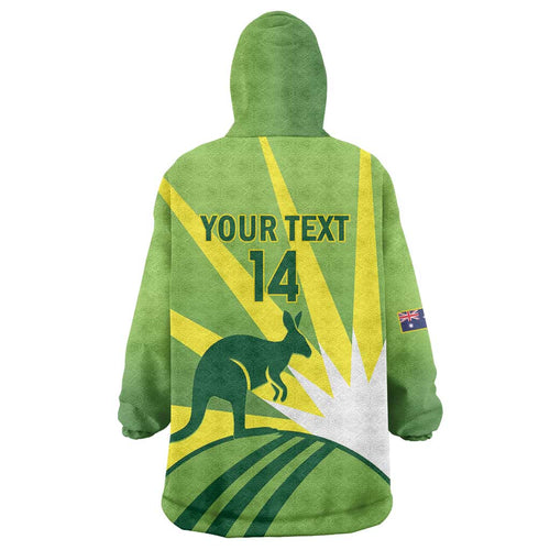 Custom Australia Cricket Wearable Blanket Hoodie Go Champions Aussies