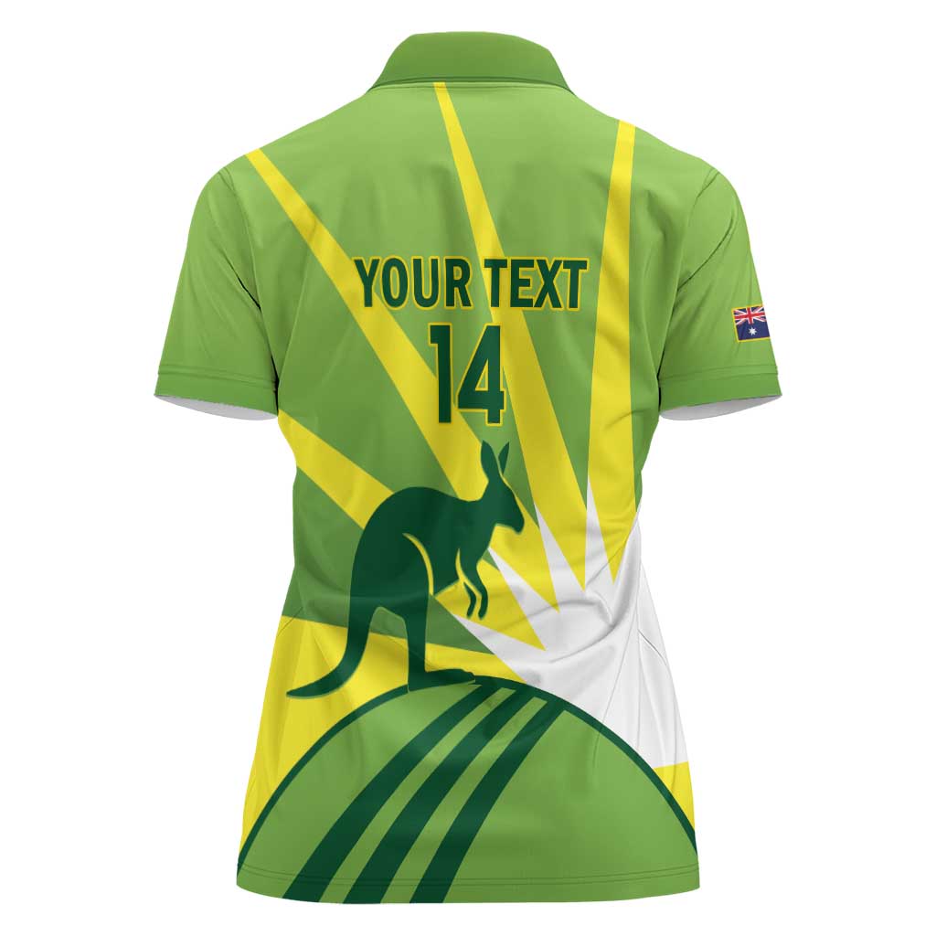 Custom Australia Cricket Women Polo Shirt Go Champions Aussies