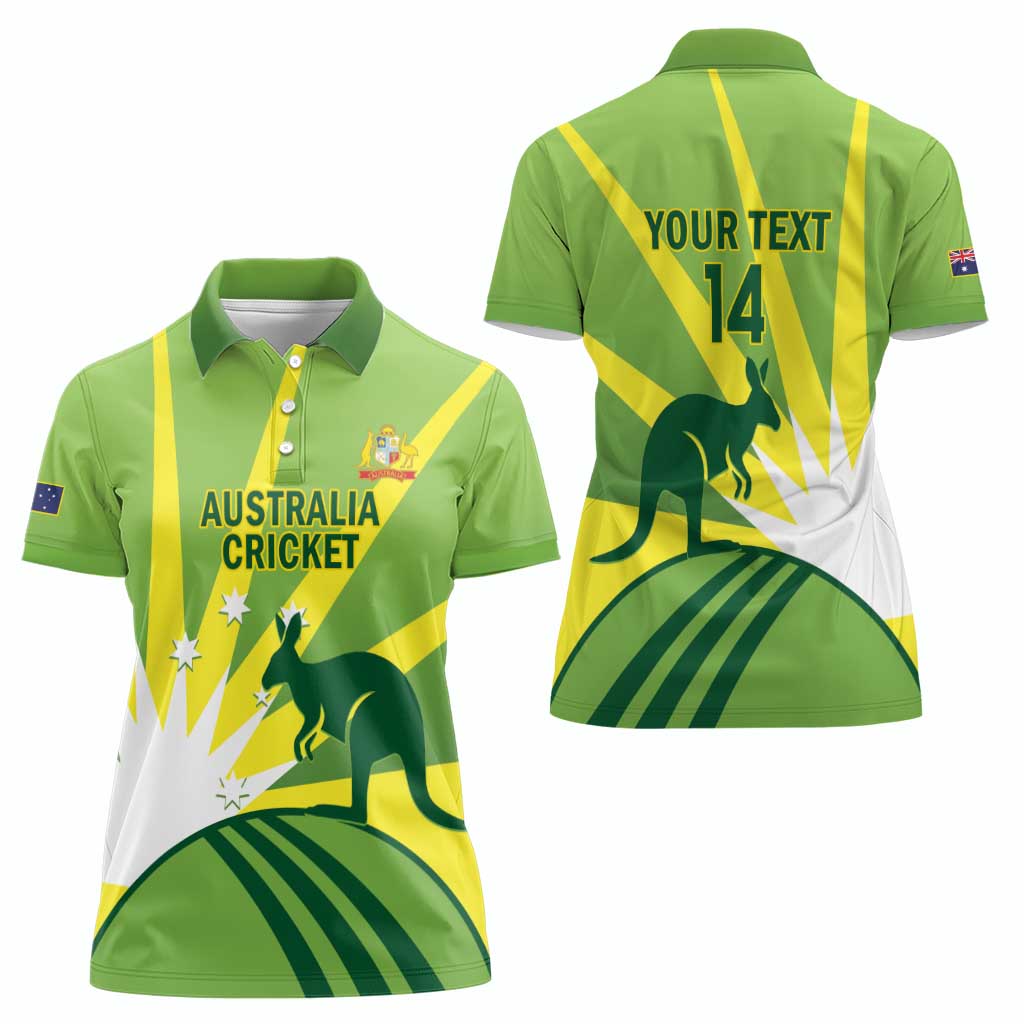 Custom Australia Cricket Women Polo Shirt Go Champions Aussies