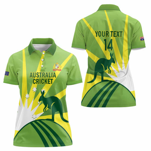 Custom Australia Cricket Women Polo Shirt Go Champions Aussies