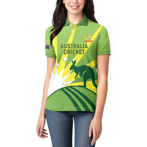 Custom Australia Cricket Women Polo Shirt Go Champions Aussies