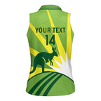 Custom Australia Cricket Women Sleeveless Polo Shirt Go Champions Aussies